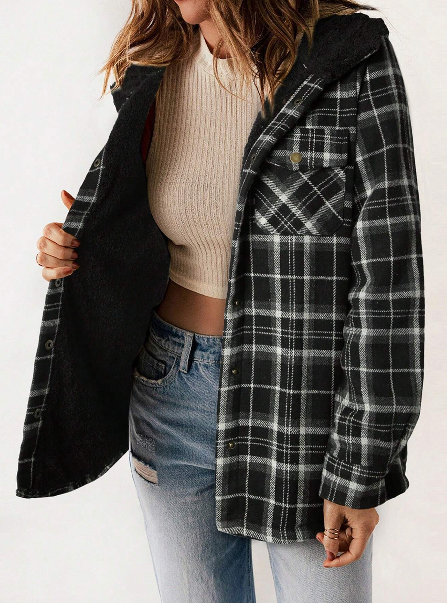 Plaid Hooded Coat