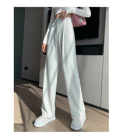 Tailored High Waist Wide Leg Pleated Trousers No Iron Two Lengths