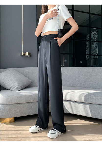 Tailored High Waist Wide Leg Pleated Trousers No Iron Two Lengths