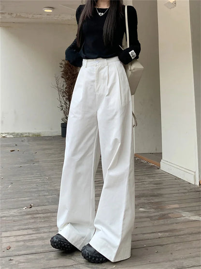 Wide Leg Cotton Trousers