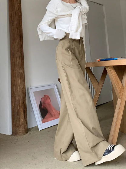 Wide Leg Cotton Trousers