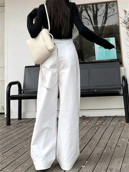 Wide Leg Cotton Trousers