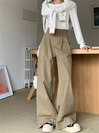 Wide Leg Cotton Trousers