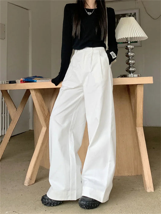 Wide Leg Cotton Trousers