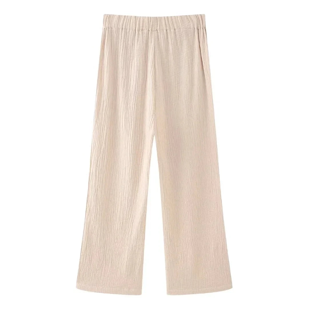 Chloe PJ Like Trousers with Elastic Waistband