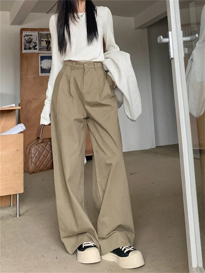 Wide Leg Cotton Trousers